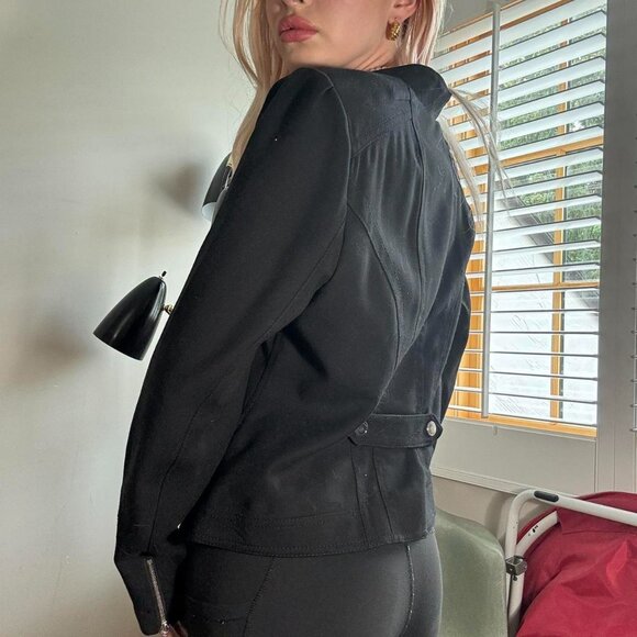 White House Black Market Moto Style Blazer Jacket - Size 12 - Picture 4 of 6